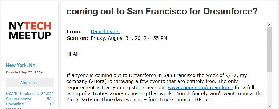Dreamforce Meetup
