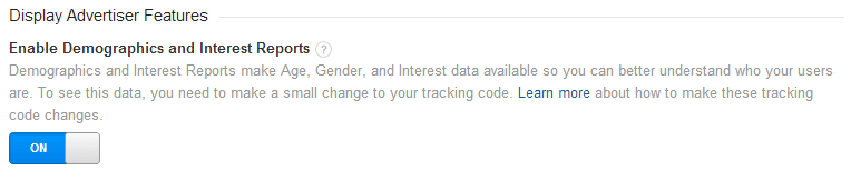 Enable Demographics & Interests Reports